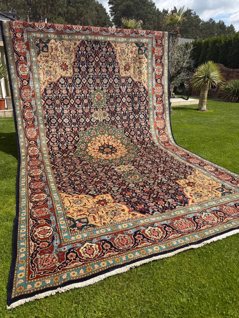 Persian Rug Tabriz 500x300 cm, navy multicolor, cashmere wool, Iran - 328319