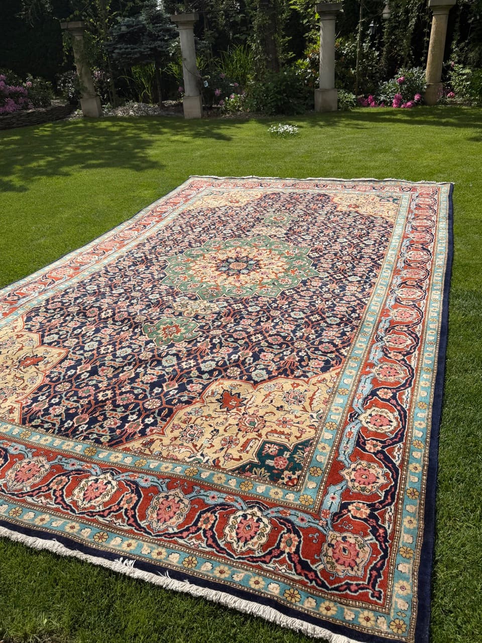 Persian Rug Tabriz 500x300 cm, navy multicolor, cashmere wool, Iran - 328317