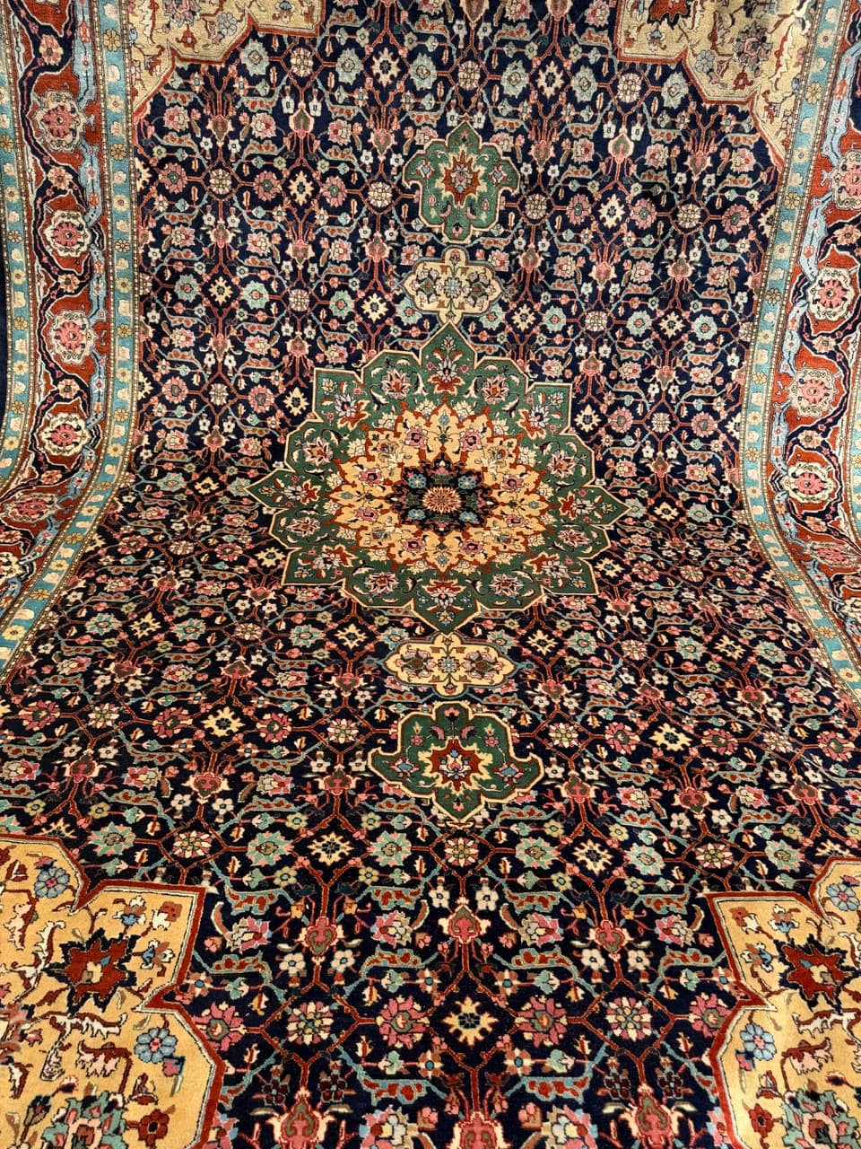 Persian Rug Tabriz 500x300 cm, navy multicolor, cashmere wool, Iran - 328318