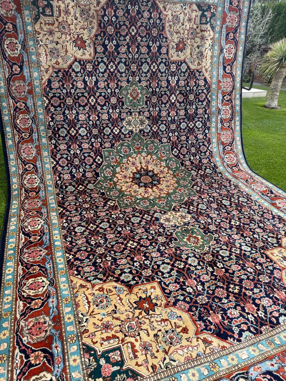 Persian Rug Tabriz 500x300 cm, navy multicolor, cashmere wool, Iran - 328322