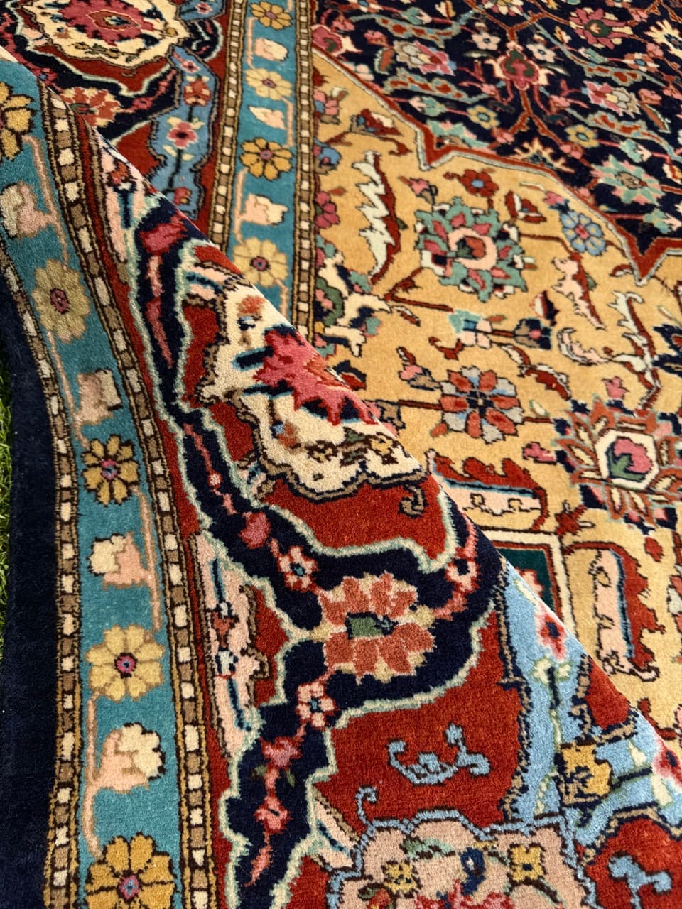 Persian Rug Tabriz 500x300 cm, navy multicolor, cashmere wool, Iran - 328320