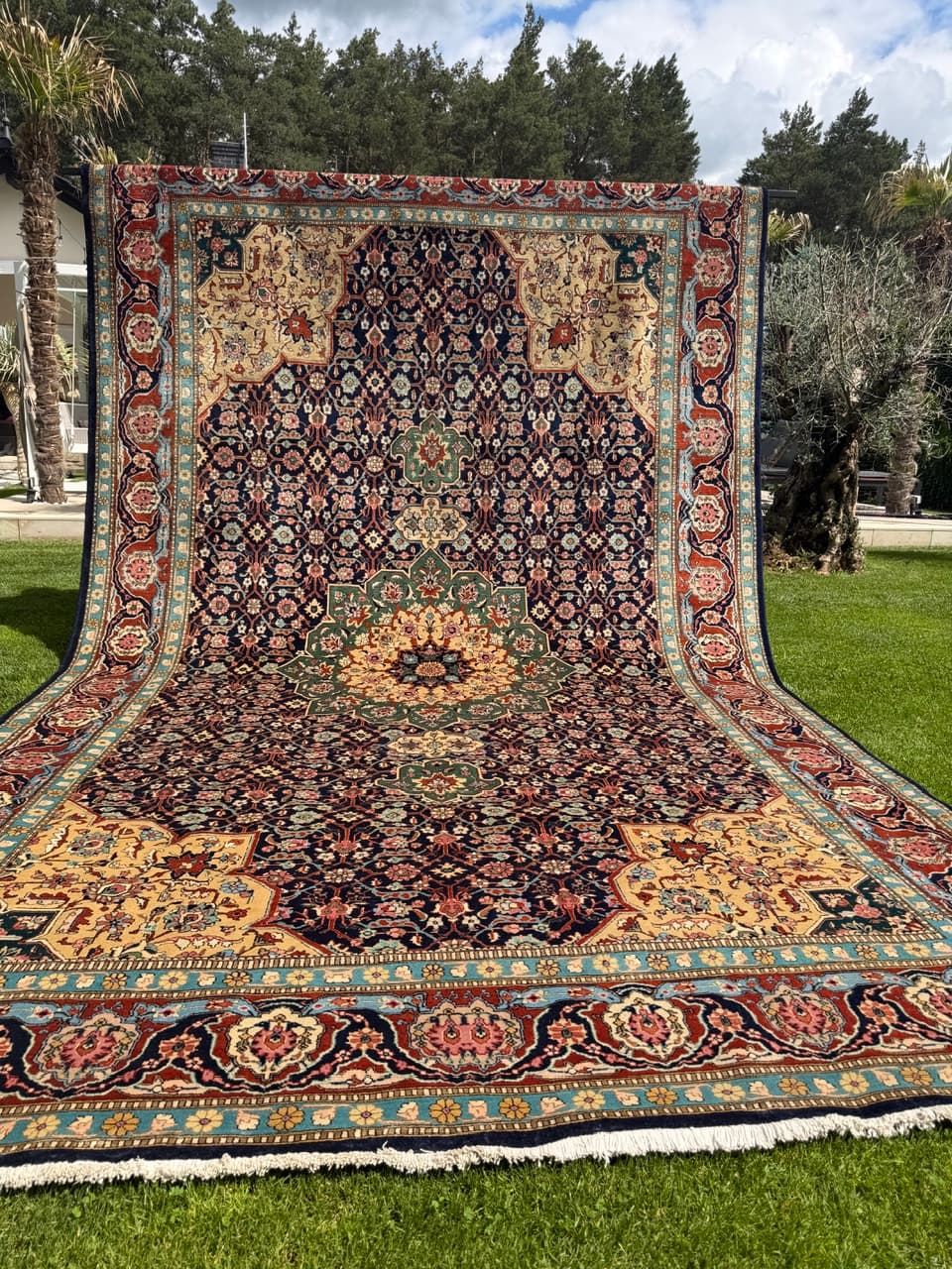 Persian Rug Tabriz 500x300 cm, navy multicolor, cashmere wool, Iran - 328314