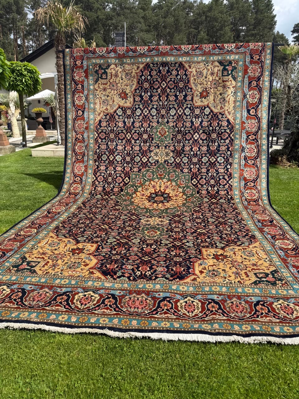 Persian Rug Tabriz 500x300 cm, navy multicolor, cashmere wool, Iran - 328321