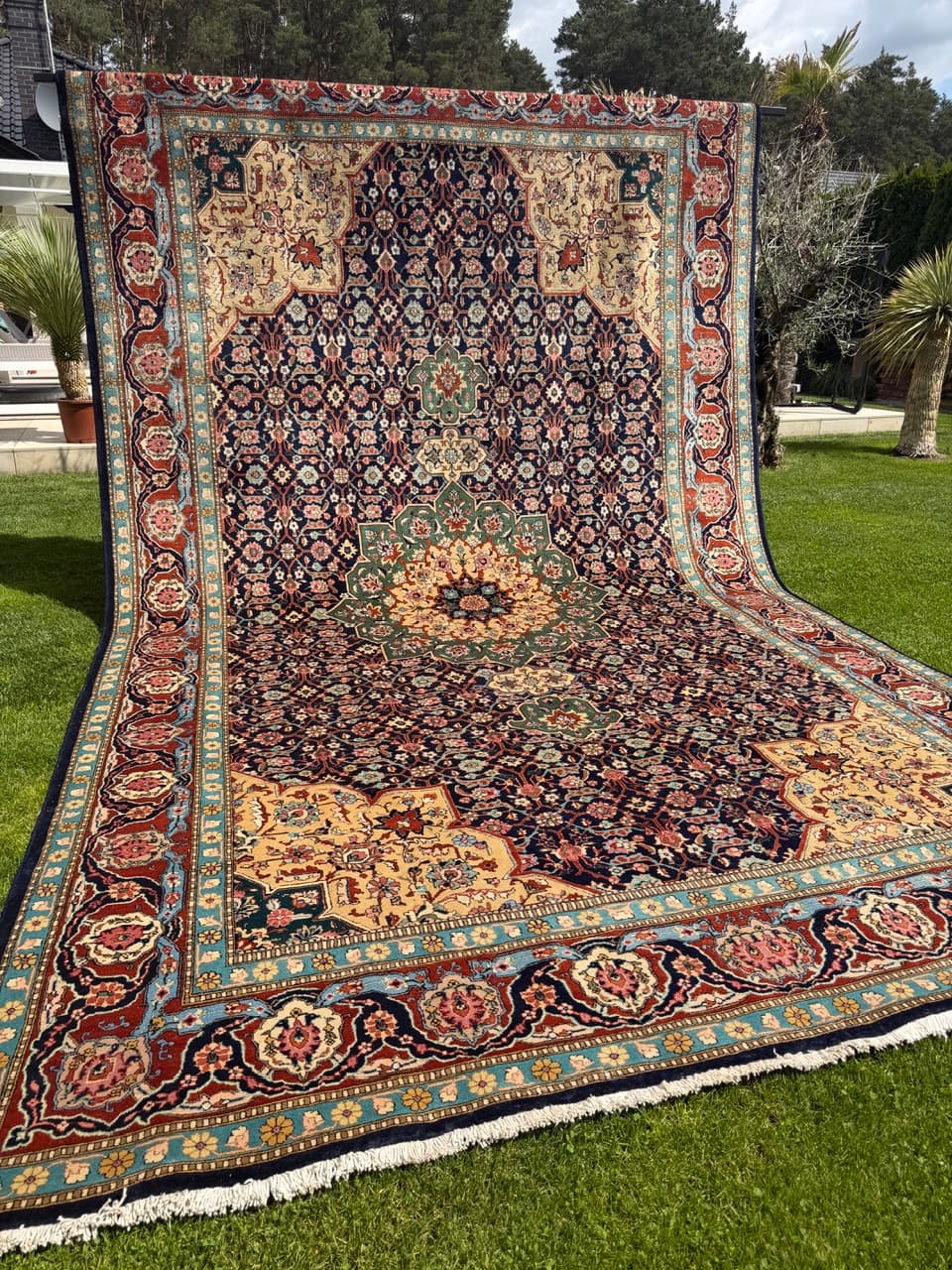 Persian Rug Tabriz 500x300 cm, navy multicolor, cashmere wool, Iran - 328313