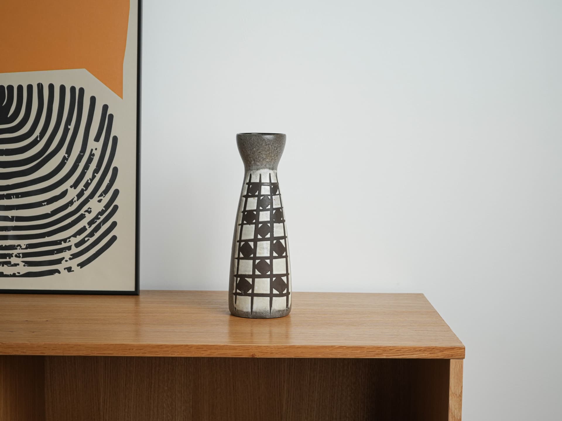 Vase, grey black, ceramics, Germany, 1960s. - 328498