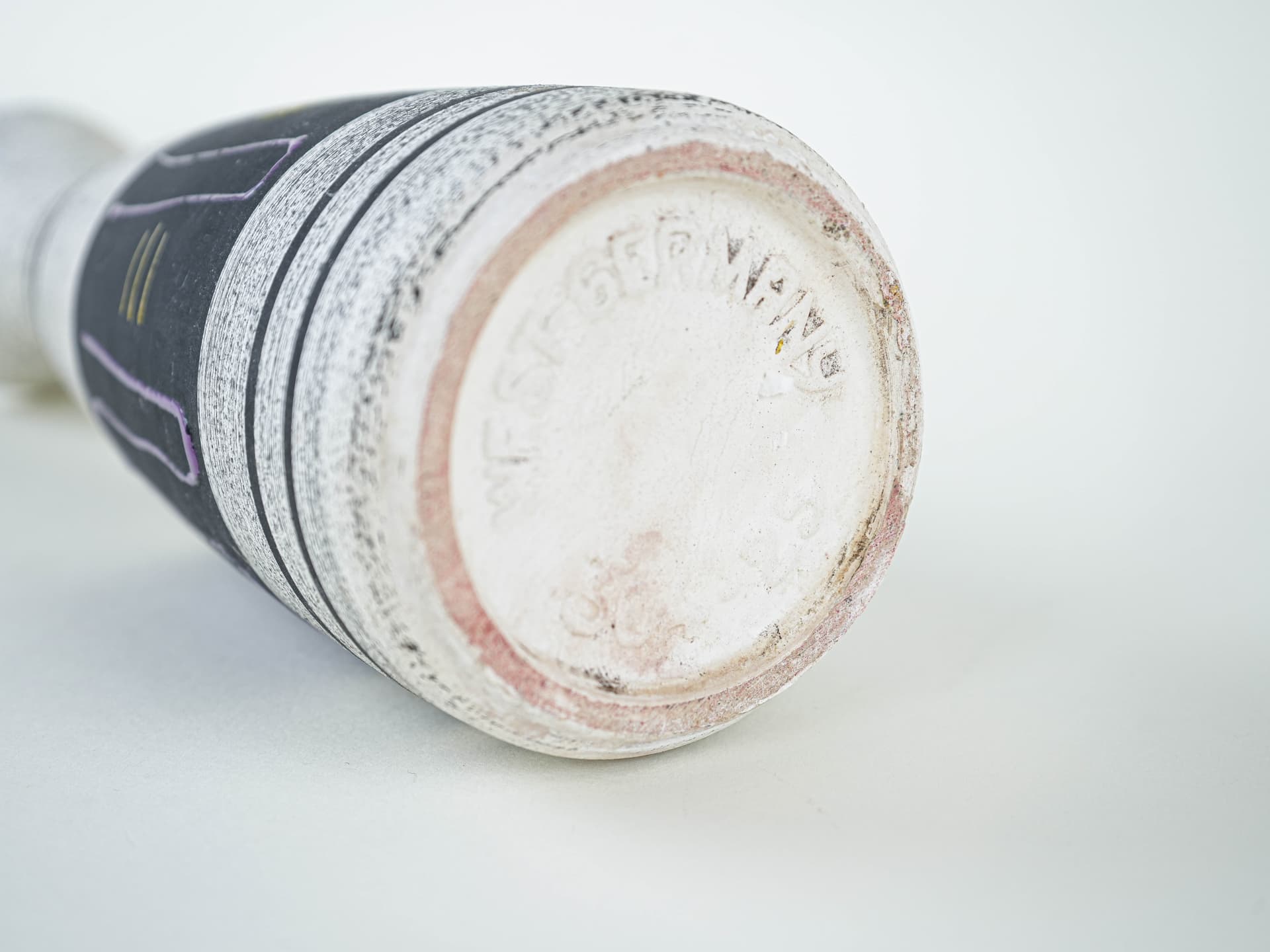 Vase, white black purple yellow, ceramics, Germany, 1970s. - 328512