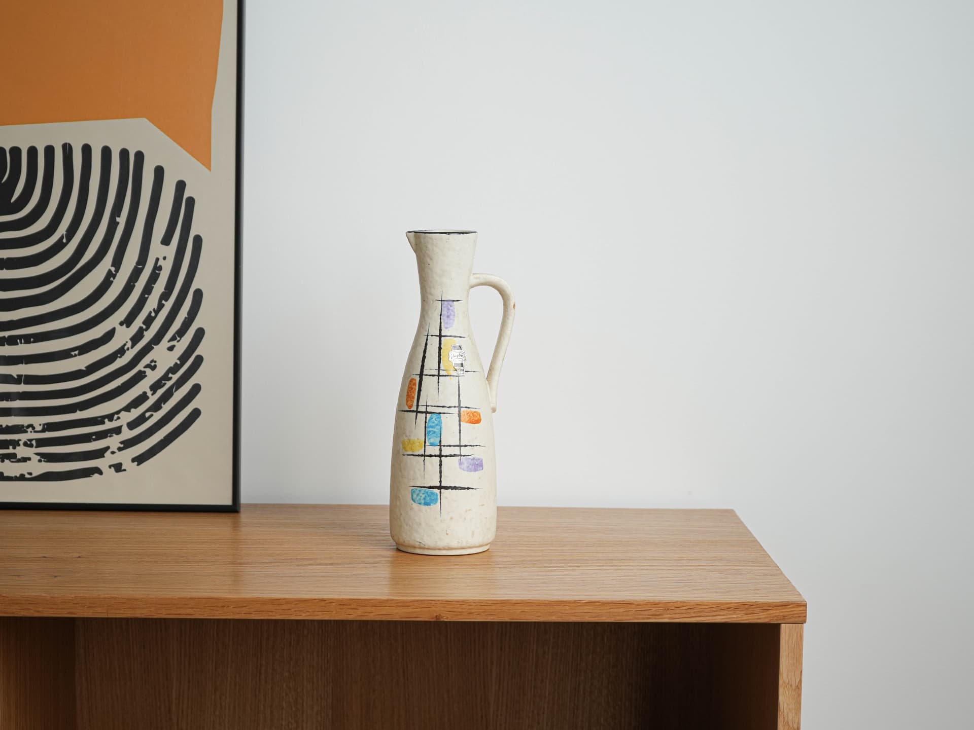Jug, white ceramic, Jasba, Germany, 1960s. - 328521