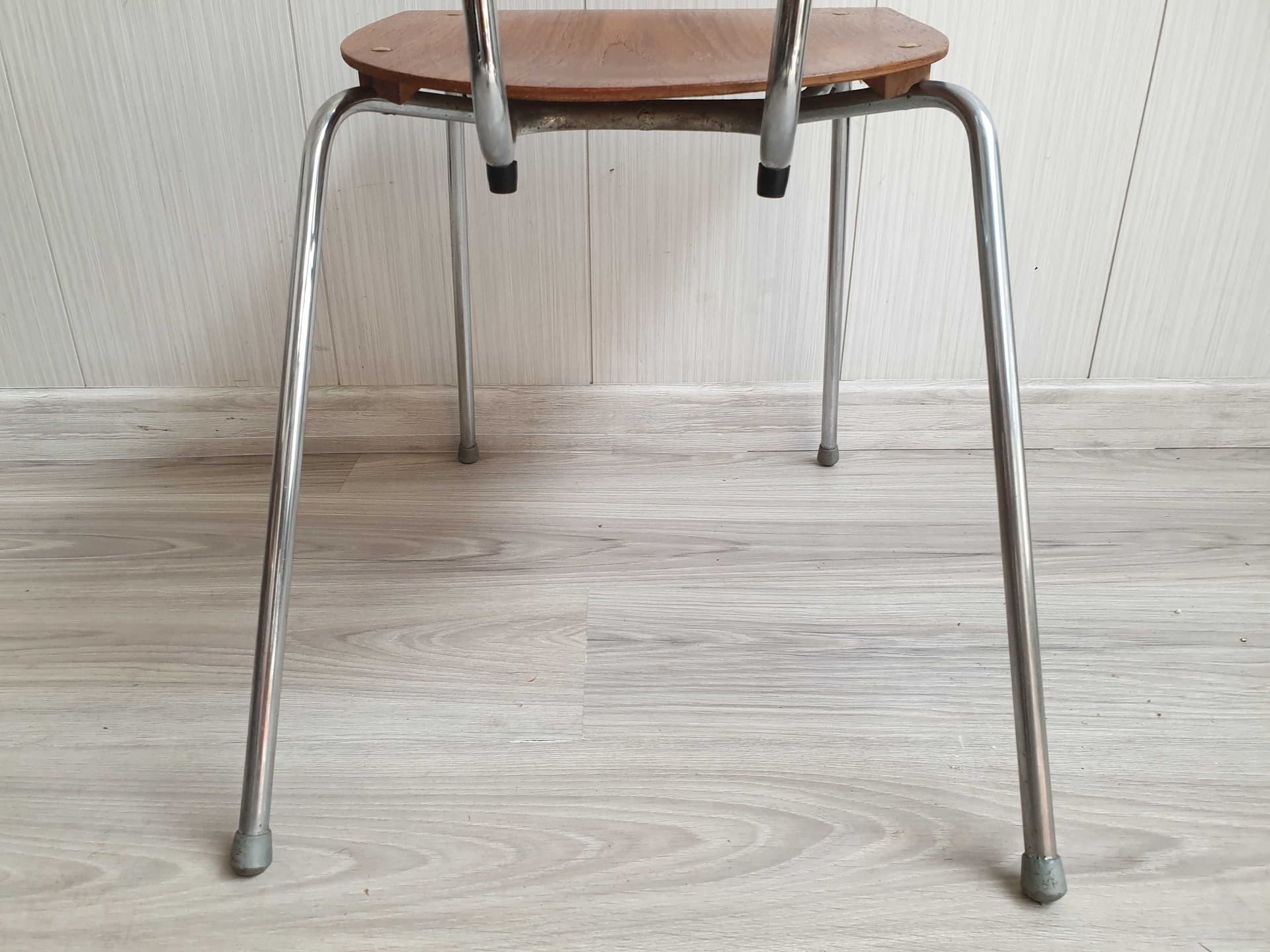 Chair TF05, brown plywood, chromed metal, by Felkel, Thonet, Austria, 1960s. - 328632