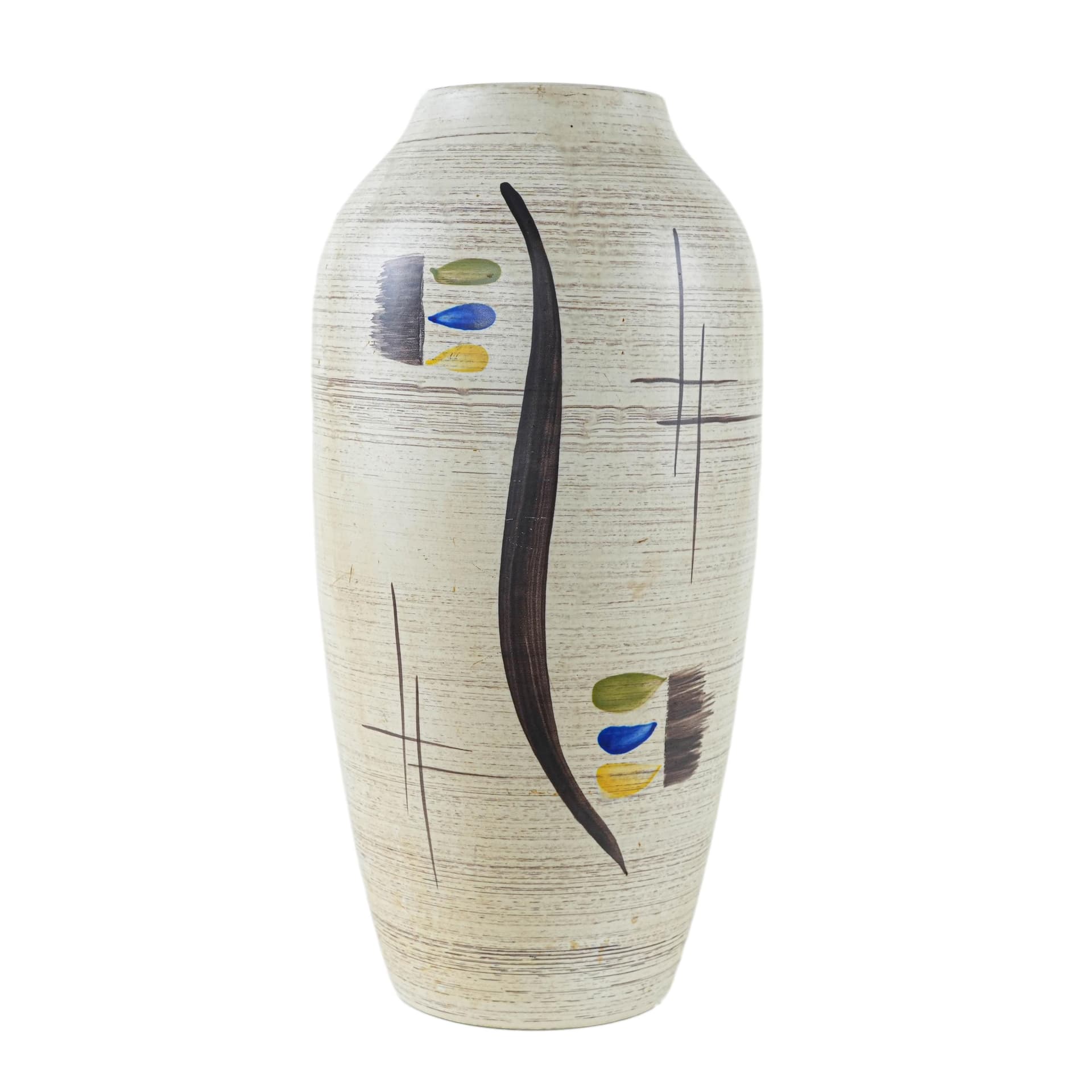 Vase, beige, ceramics, Germany, 1970s.