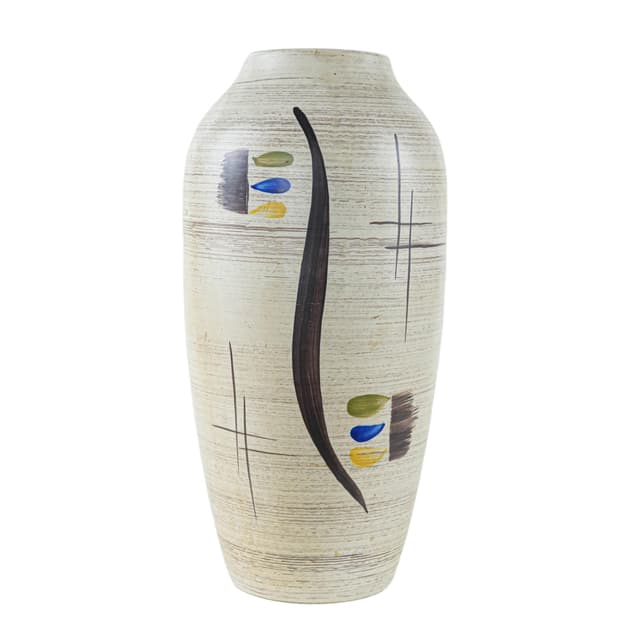 Vase, beige, ceramics, Germany, 1970s. - DIMENSION