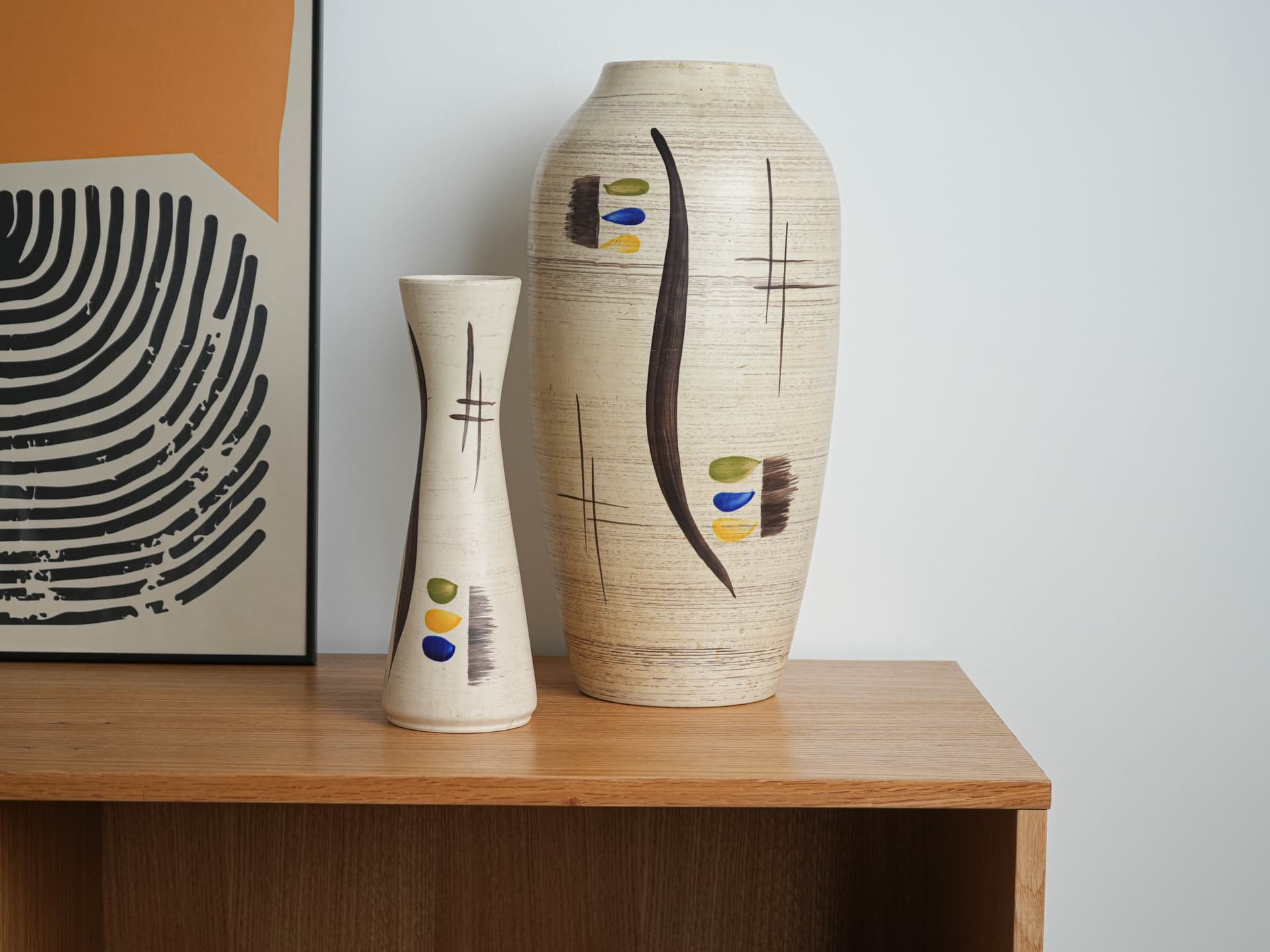 Vase, beige, ceramics, Germany, 1970s. - 328553