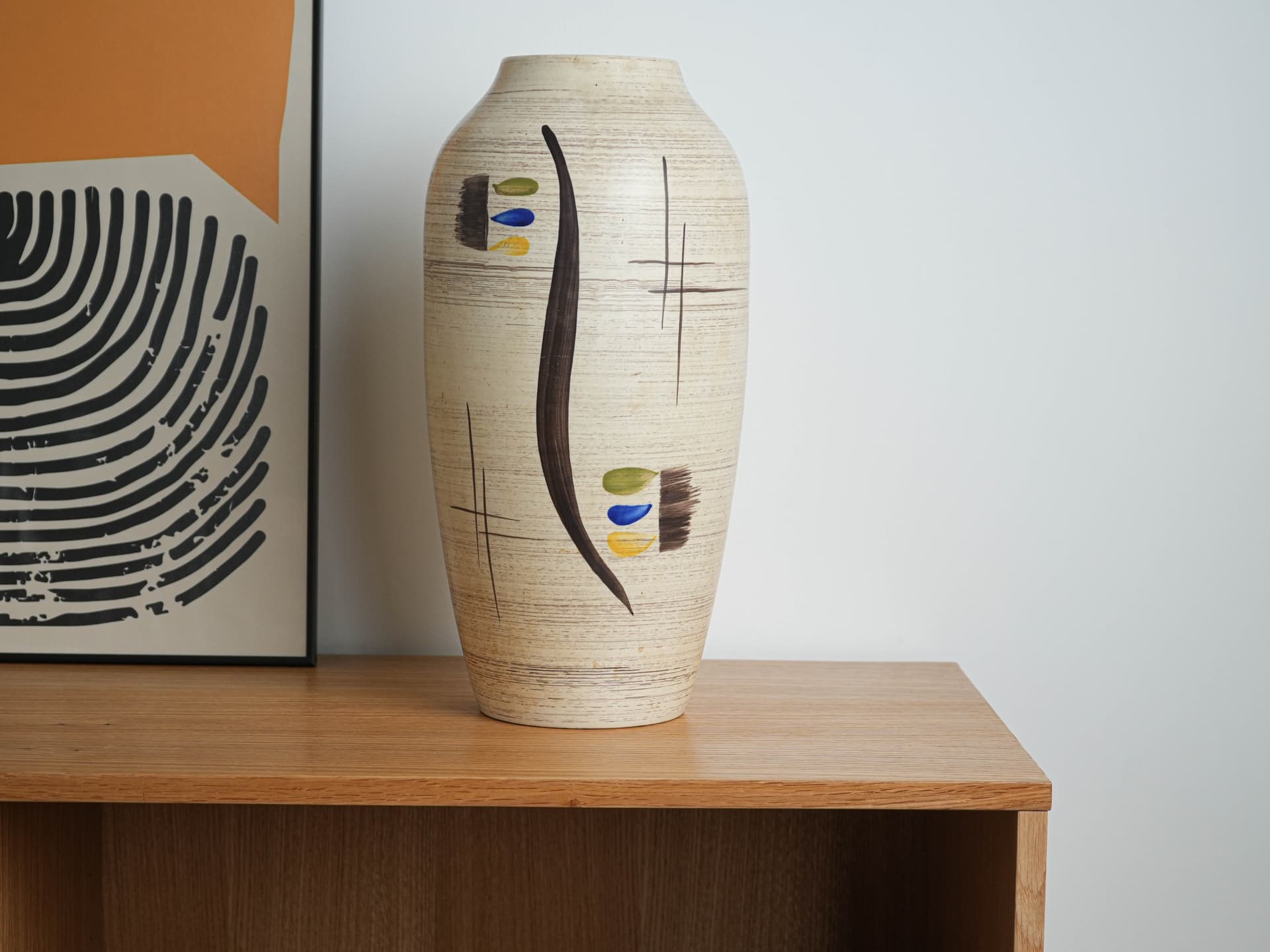 Vase, beige, ceramics, Germany, 1970s. - 328556