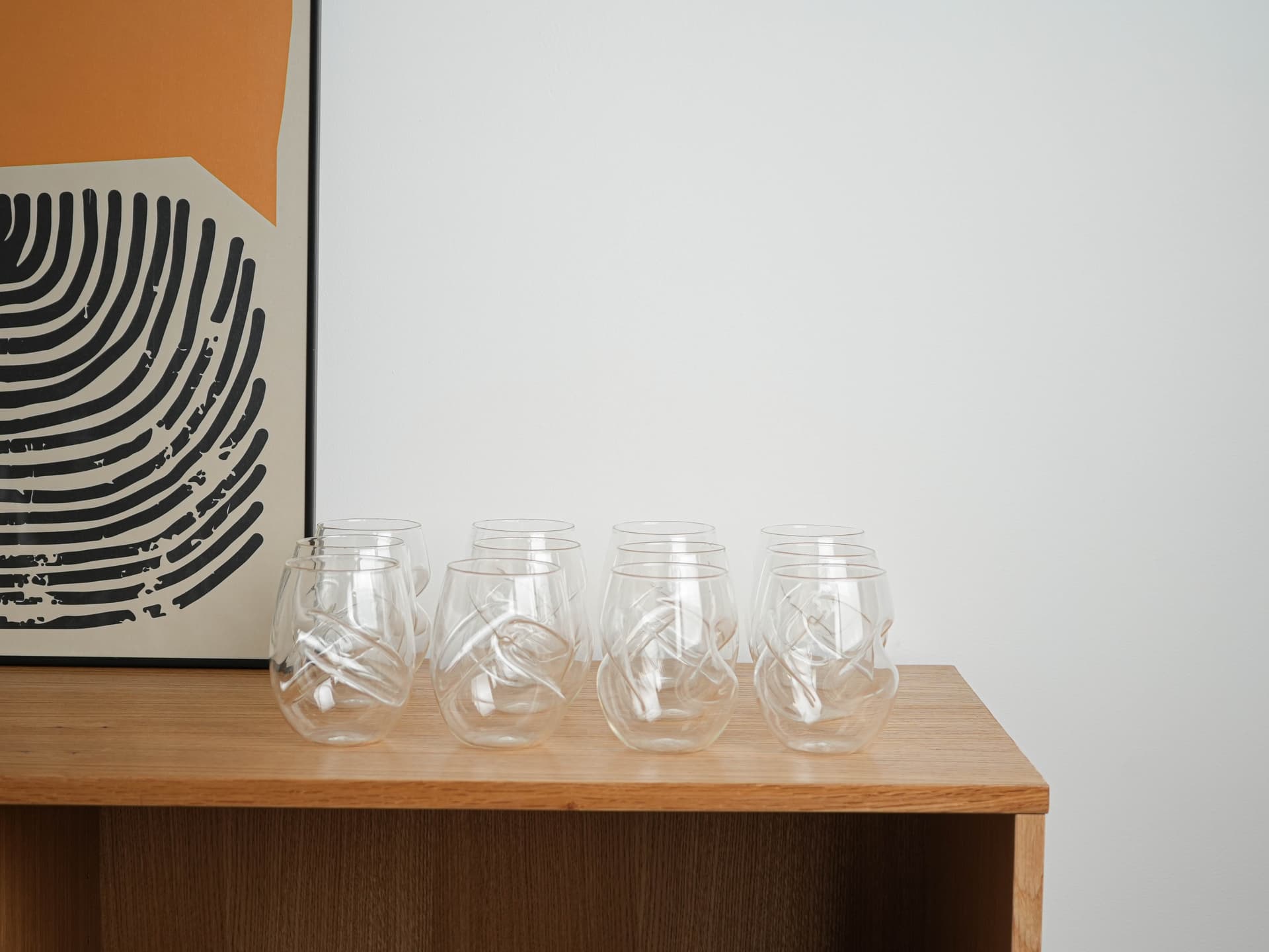 Set of glasses, transparent glass, Denmark, 1970s. - 328563