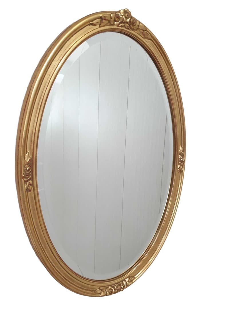 Wall mirror, gold wood, glass, Belgium, 1970s.