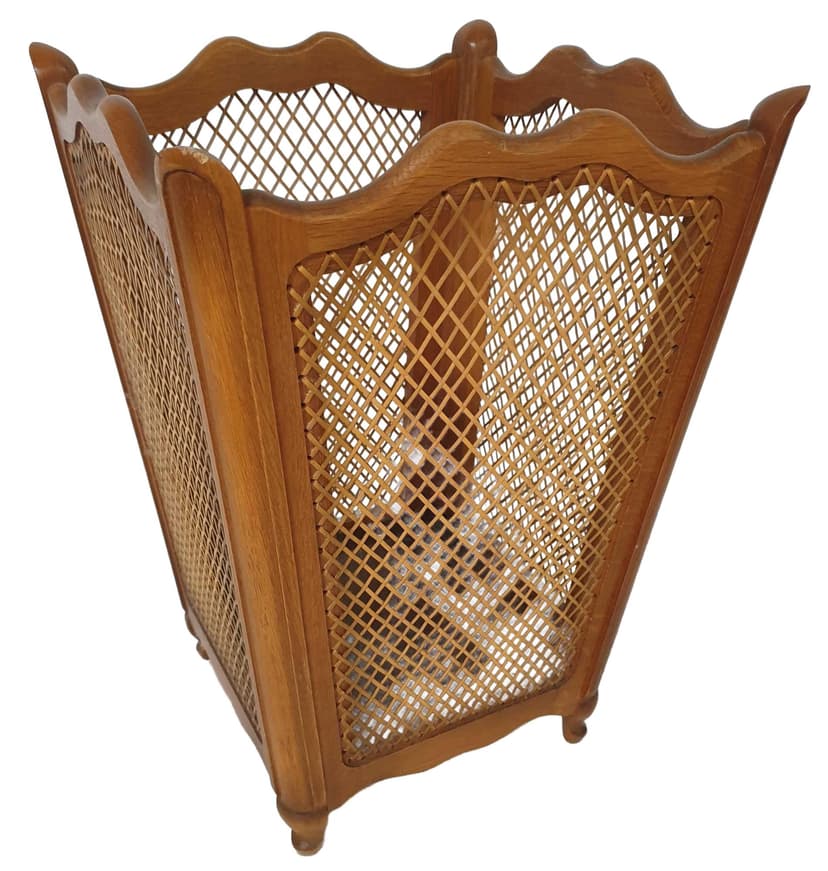 Umbrella Stand, brown wood, East Germany, 1960s.