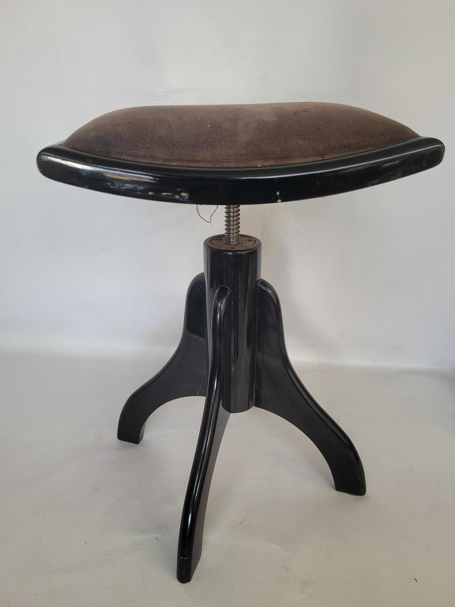 Piano stool, brown velvet, black wood, early 20th c. - 331935