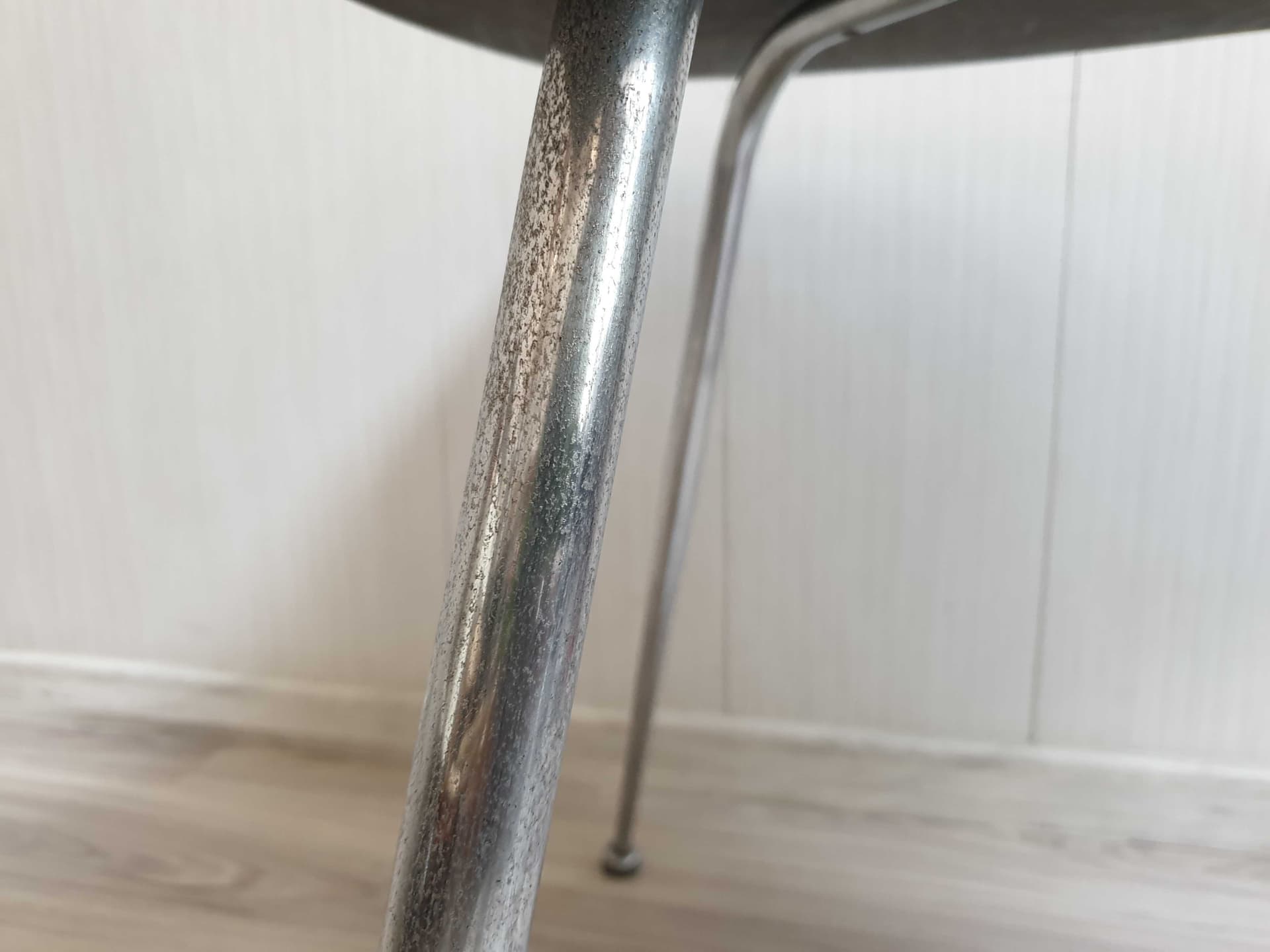 Coffee Table Teardrop, black plywood, chromed steel, Poland, 1960s. - 331901
