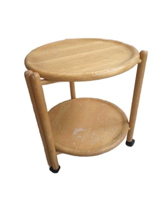 Side table, light brown wood, 1980s