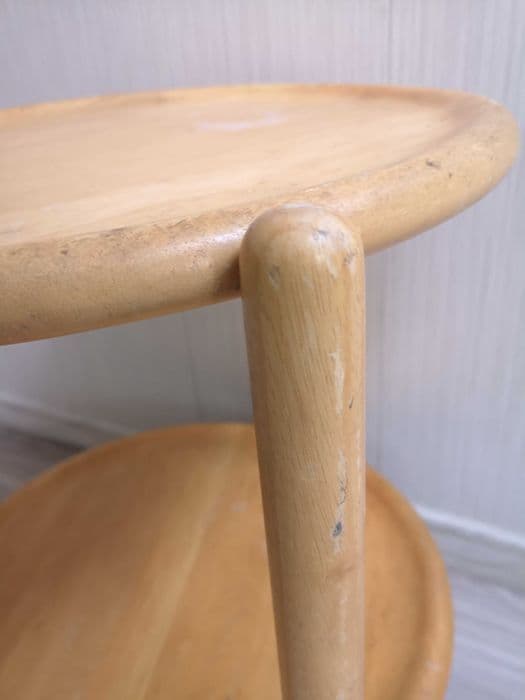 Side table, light brown wood, 1980s - 331889