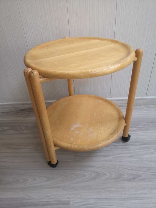 Side table, light brown wood, 1980s - 331890