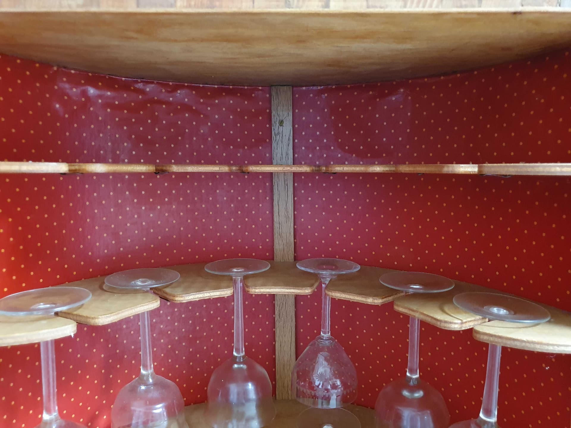 Round Mobile Bar Cabinet, brown bamboo, black glass, brass, Poland, 1970s. - 331847