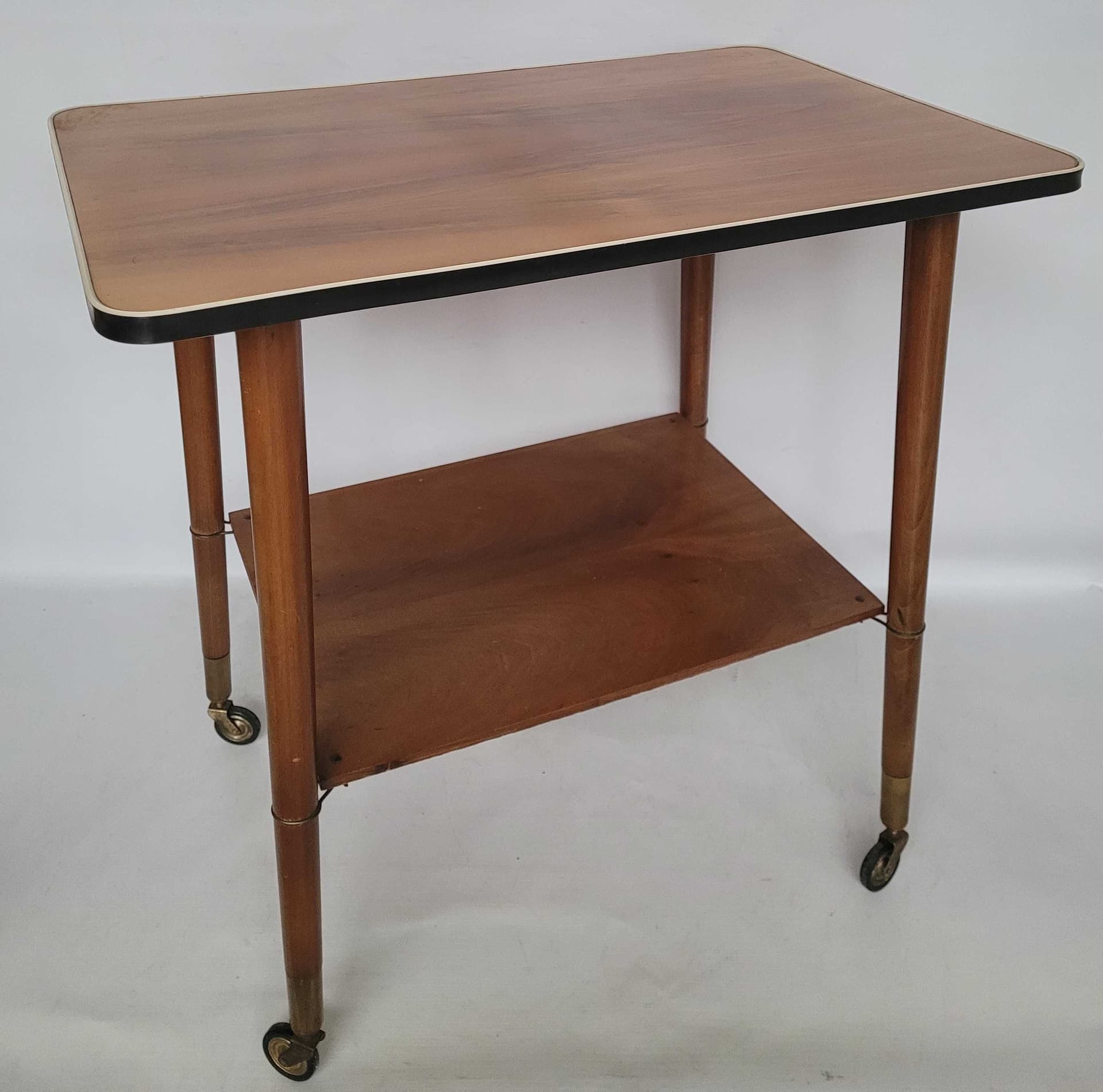 Side Table Patyczak, brown black white, wood, Poland, 1960s. - 331839