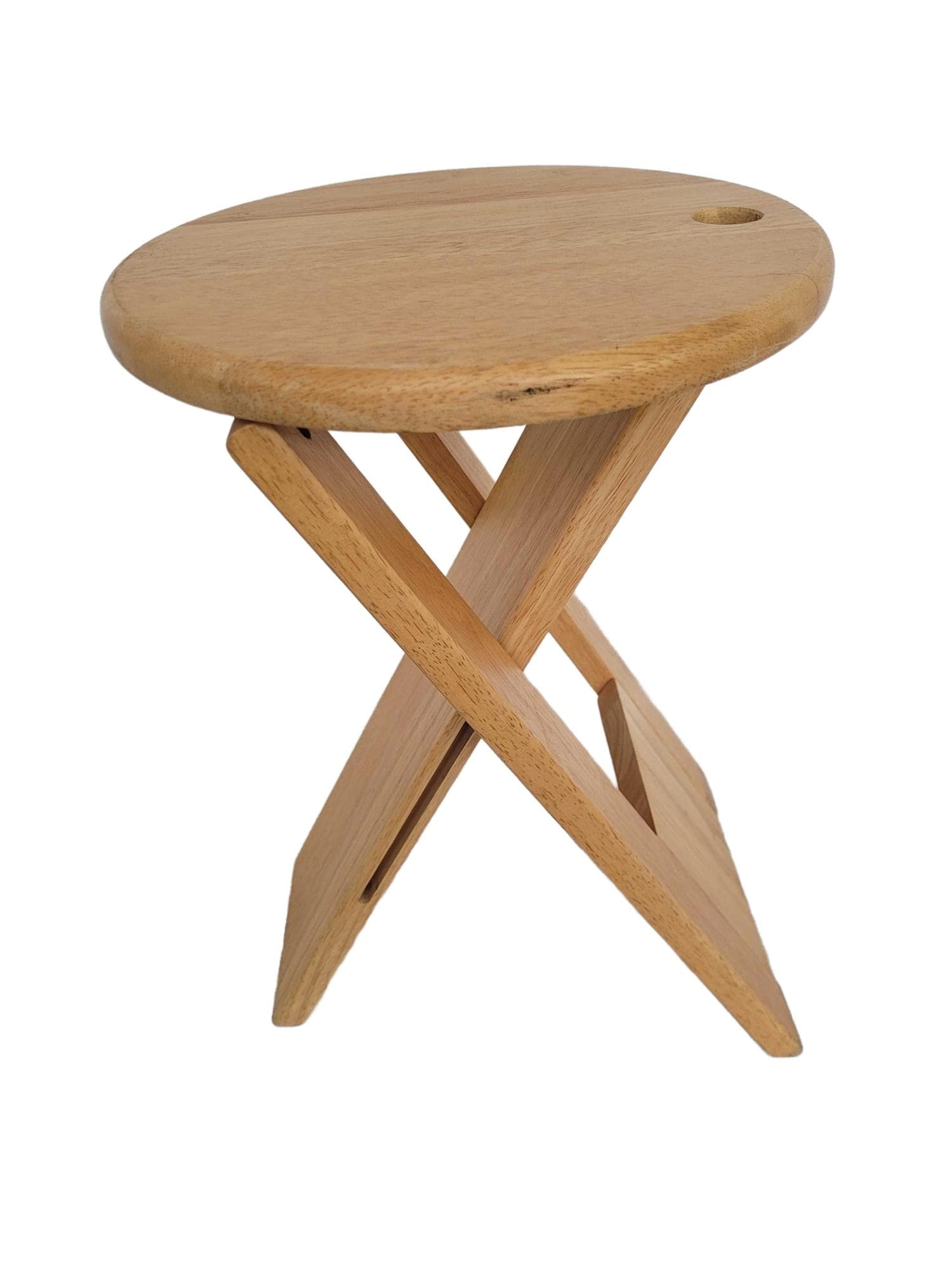 Stool Suzy, brown wood, by A. Reed, 1970s