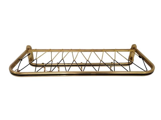 Wall-mounted rack, gold, aluminum brass, Poland, 1970s. - DIMENSION