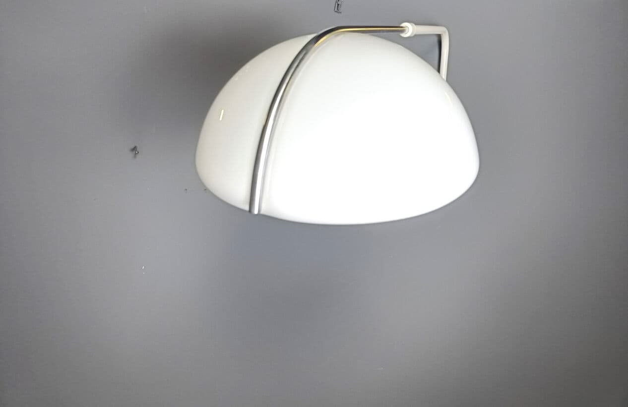Lampa ścienna, kremowy plastik, chrom, proj. L. Massoni, Guzzini, Włochy, lata 70. - 331501