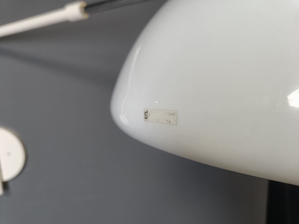 Lampa ścienna, kremowy plastik, chrom, proj. L. Massoni, Guzzini, Włochy, lata 70. - 331499