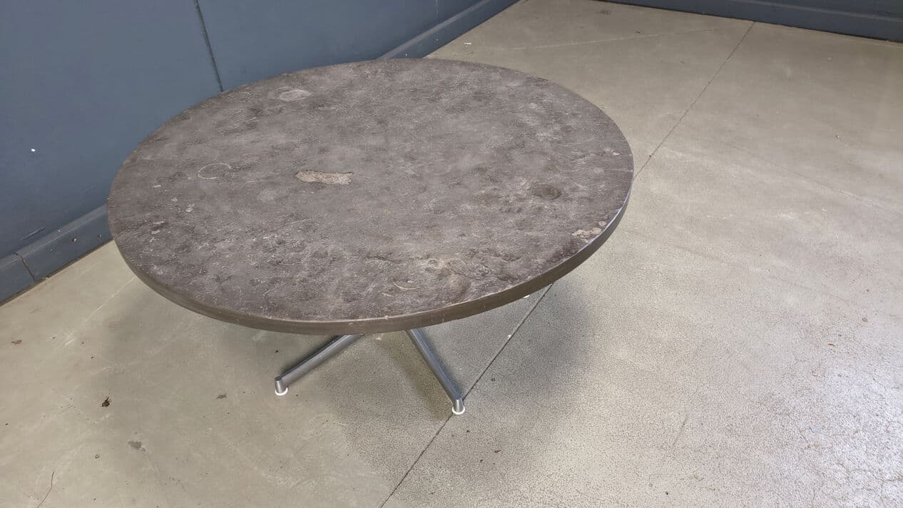 Stolik kawowy, kamień łupek szary, metal, Walter Knoll, Niemcy, lata 60. - 331138