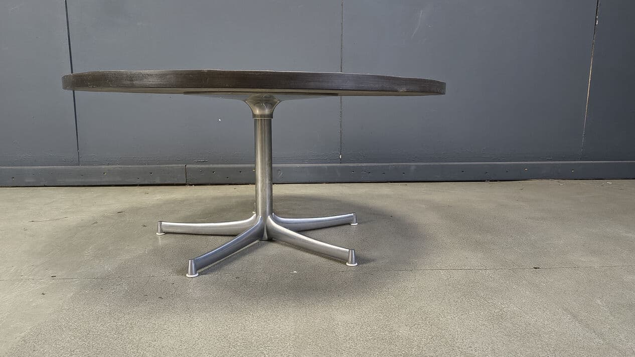 Stolik kawowy, kamień łupek szary, metal, Walter Knoll, Niemcy, lata 60. - 331139