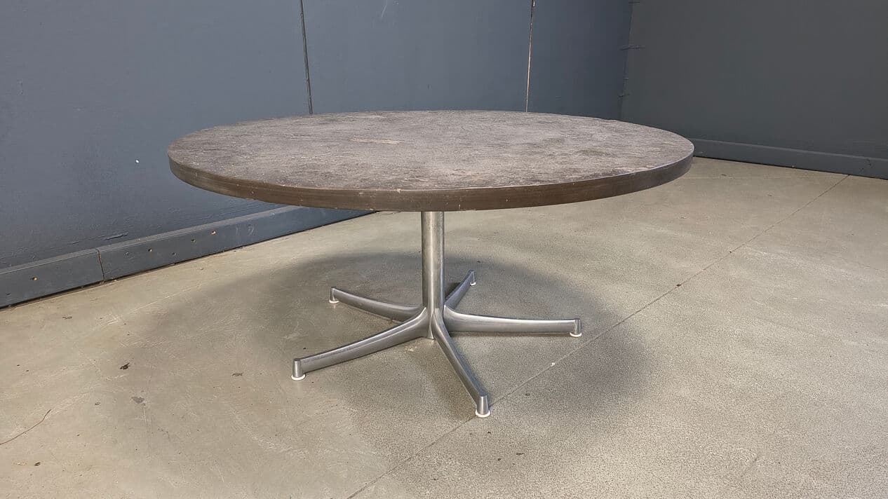 Stolik kawowy, kamień łupek szary, metal, Walter Knoll, Niemcy, lata 60. - 331143