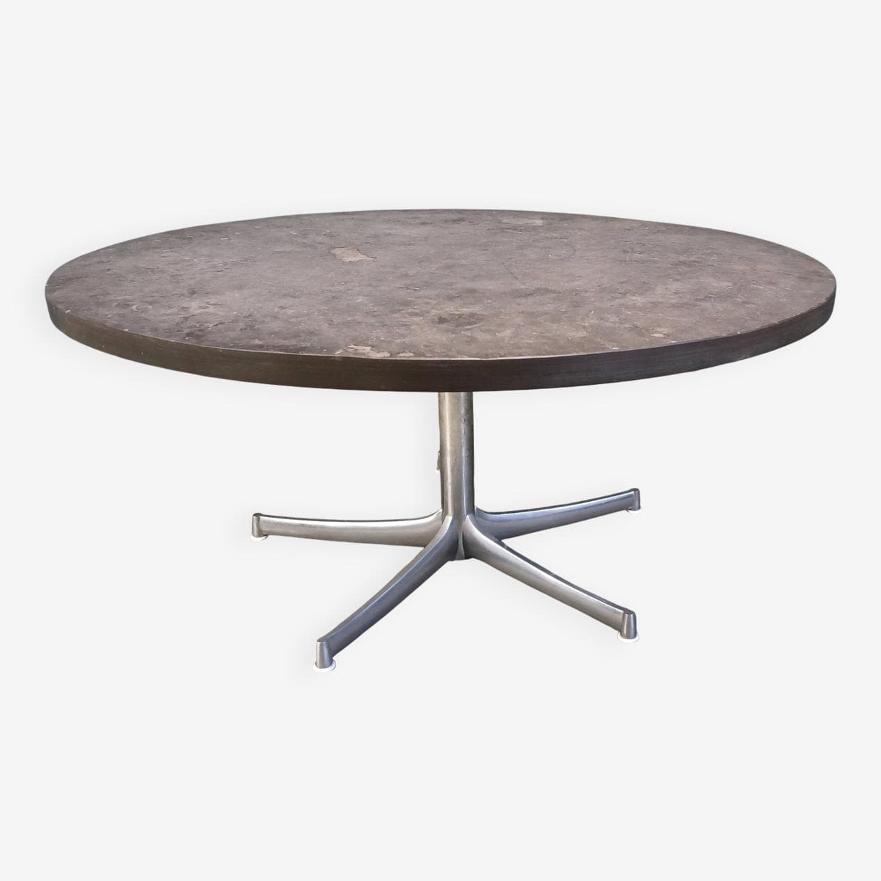 Stolik kawowy, kamień łupek szary, metal, Walter Knoll, Niemcy, lata 60. - 331136