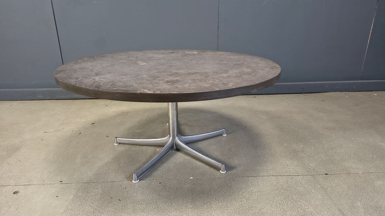 Stolik kawowy, kamień łupek szary, metal, Walter Knoll, Niemcy, lata 60. - 331137