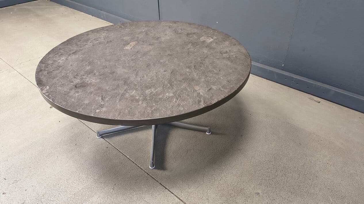 Stolik kawowy, kamień łupek szary, metal, Walter Knoll, Niemcy, lata 60. - 331142