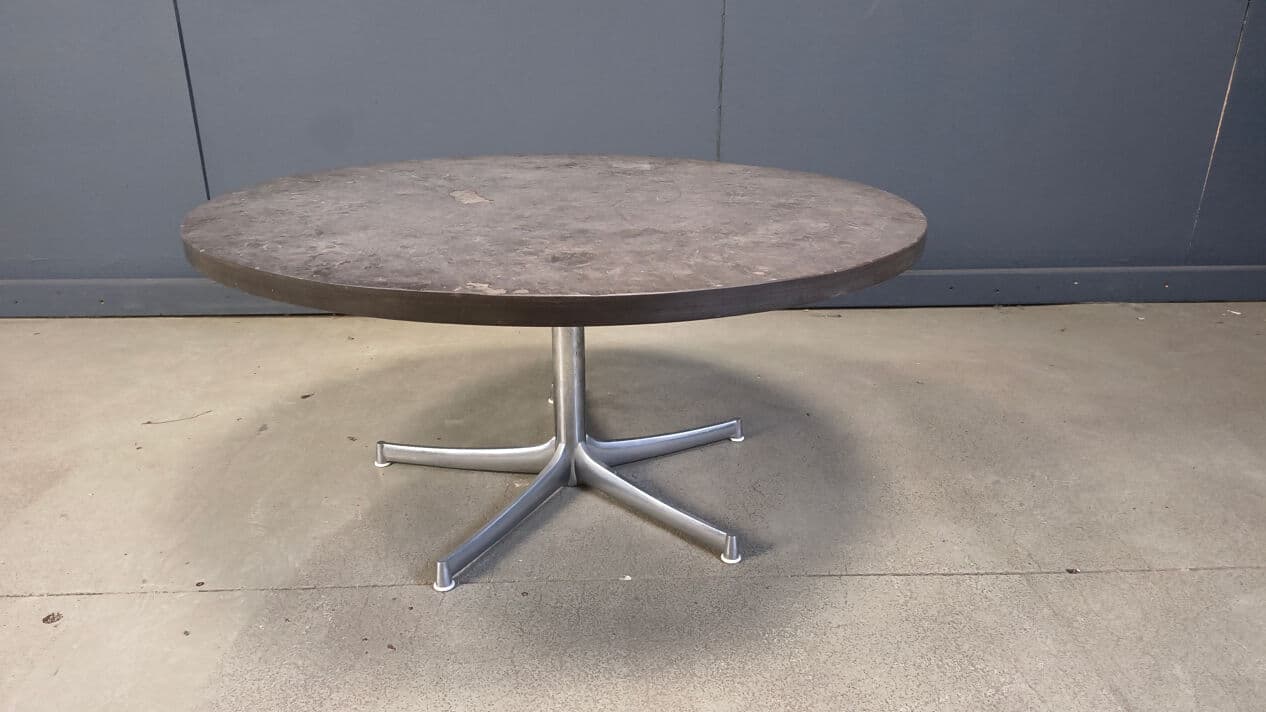 Stolik kawowy, kamień łupek szary, metal, Walter Knoll, Niemcy, lata 60. - 331135