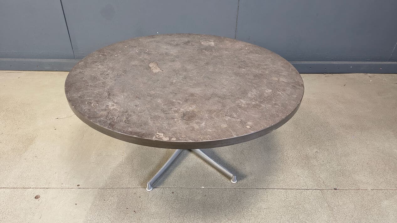 Stolik kawowy, kamień łupek szary, metal, Walter Knoll, Niemcy, lata 60. - 331134