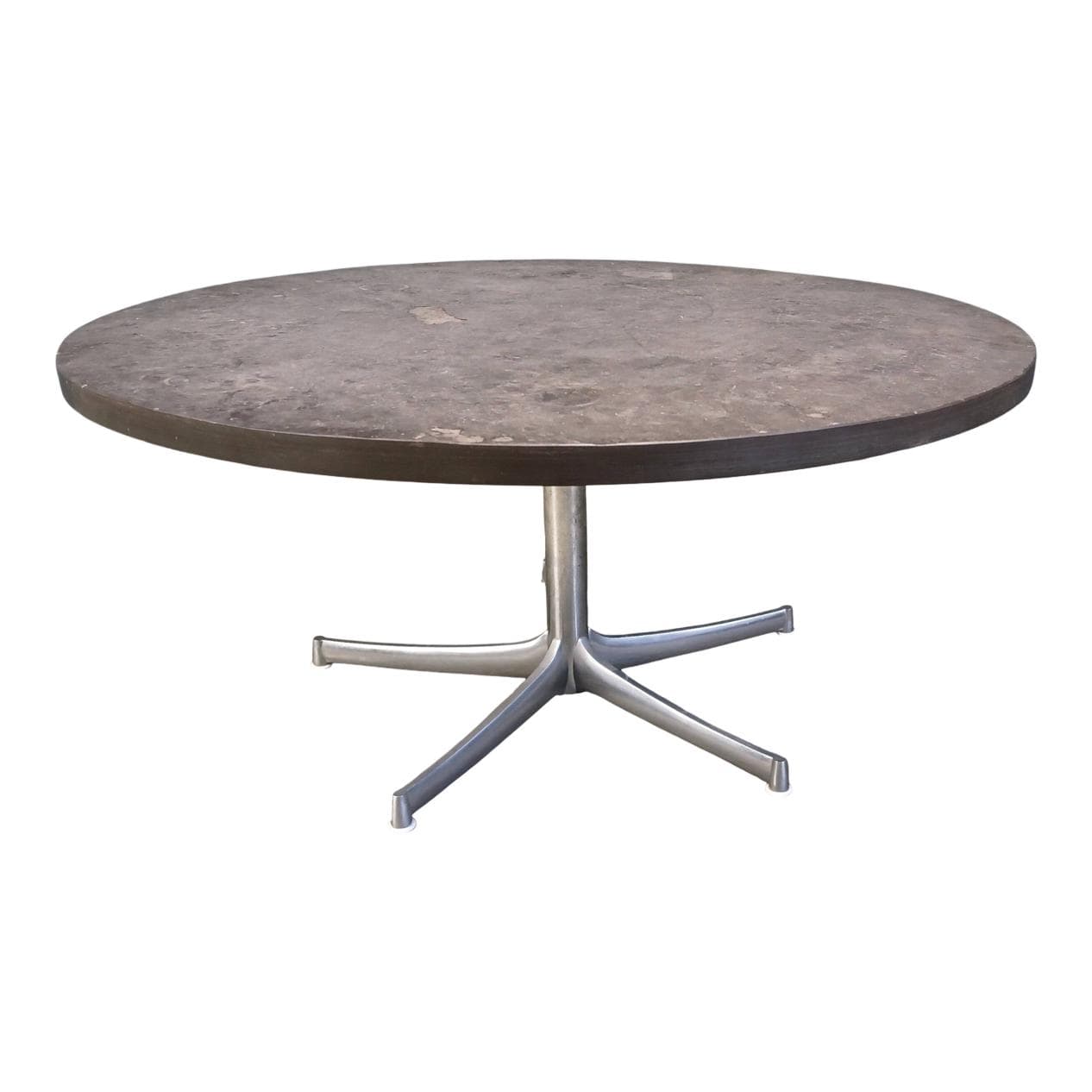 Stolik kawowy, kamień łupek szary, metal, Walter Knoll, Niemcy, lata 60.