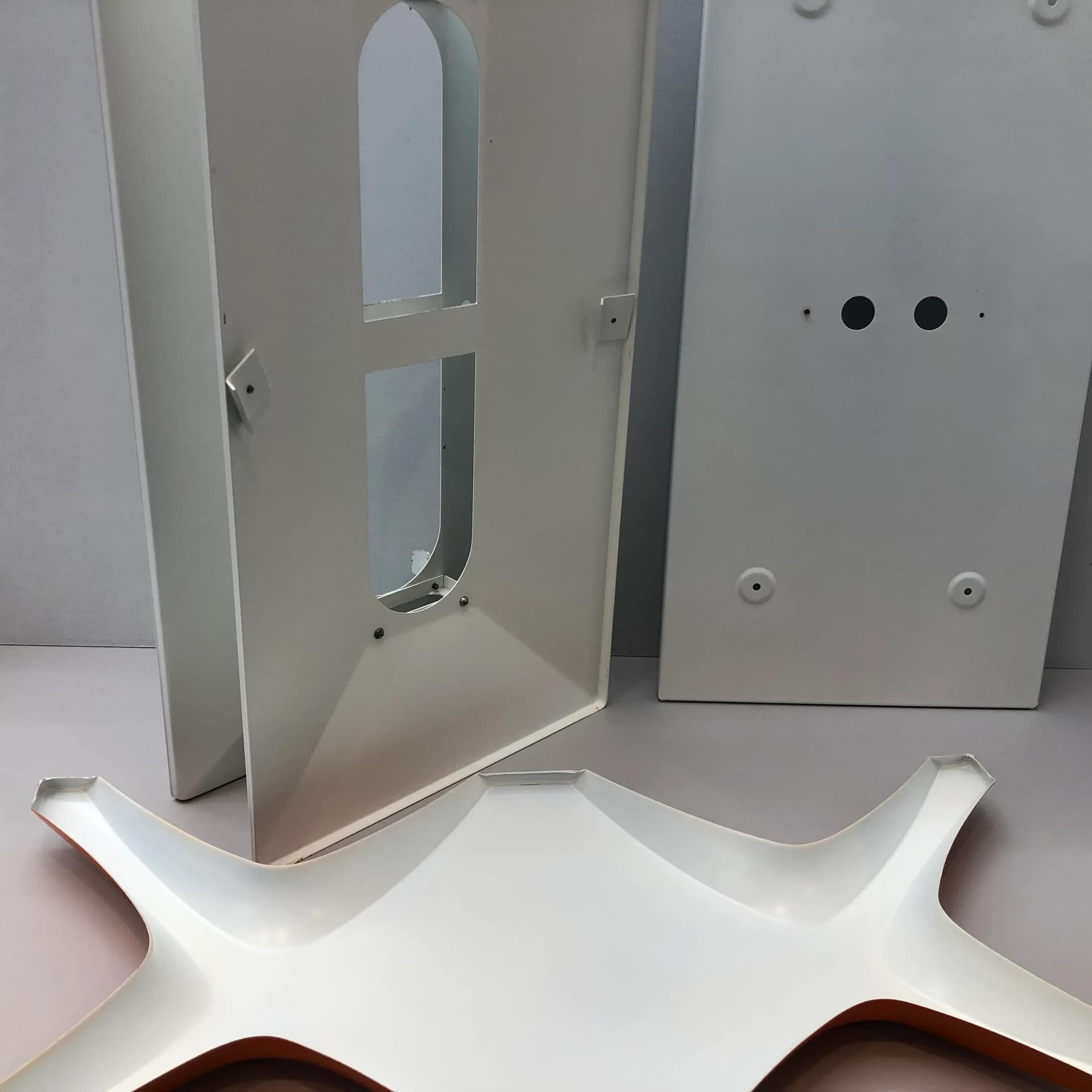 Kinkiet Space Age, pomarańczowy, metal, proj. K. Link, Niemcy, lata 70. - 24621