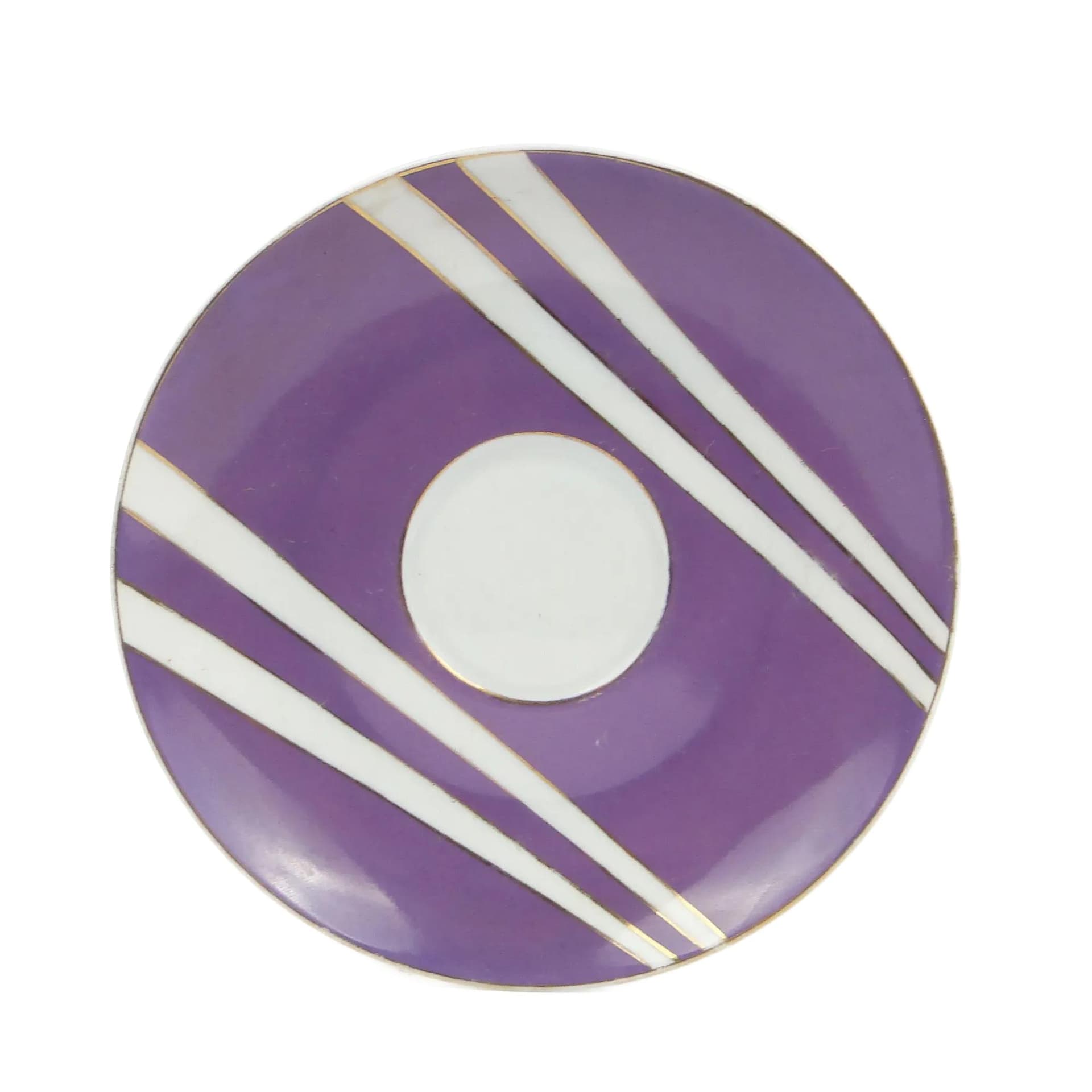 Violet Porcelain Krokus Saucer, by W. Potacki for Ćmielów, Poland, 1960s