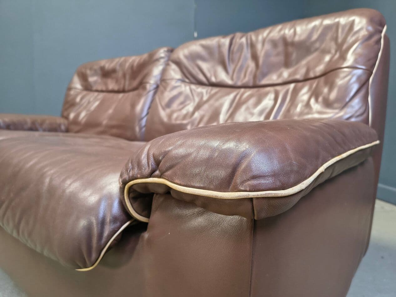 Sofa Set DS66, brown leather, De Sede, Switzerland, 1970s - 330843