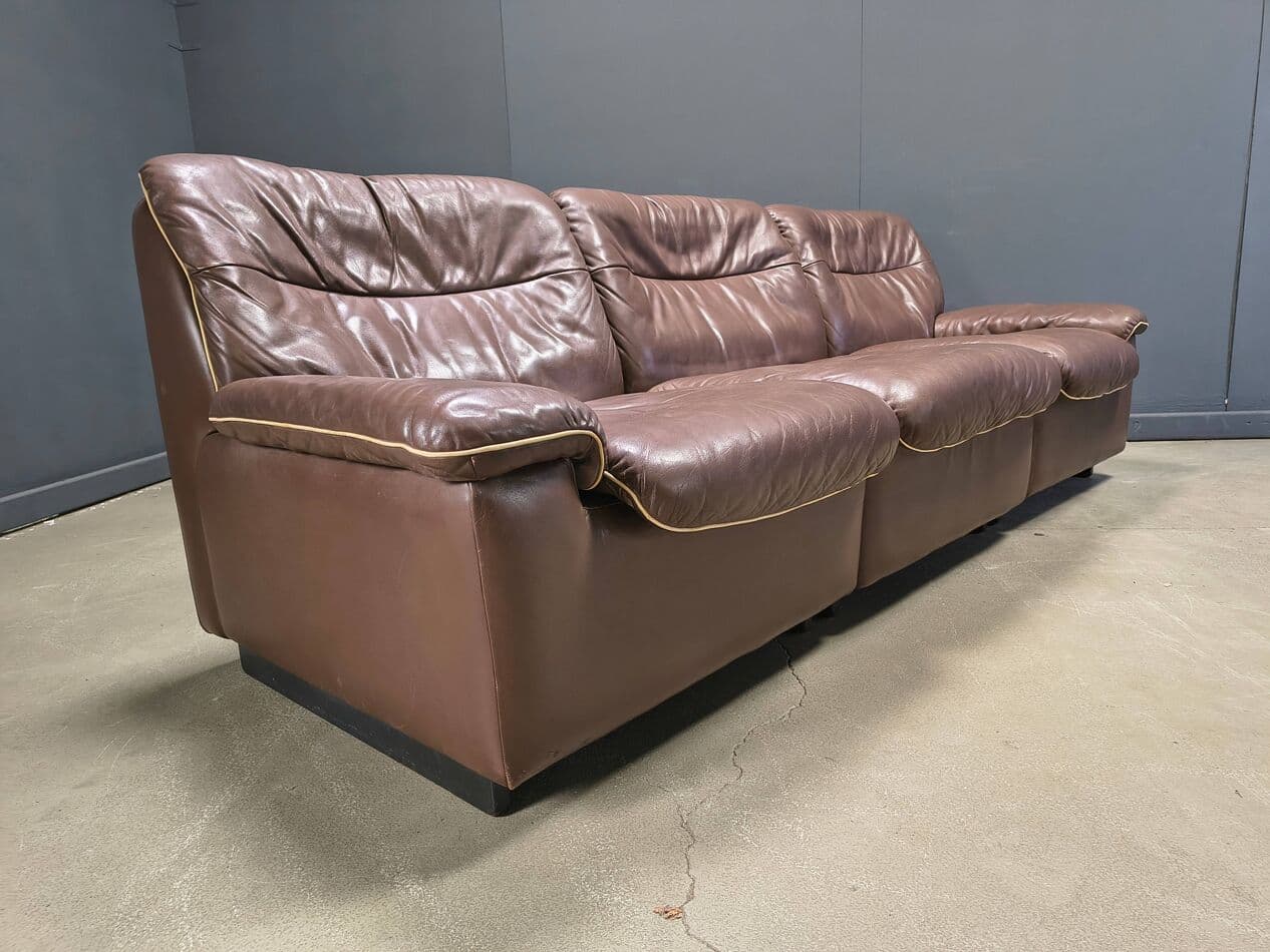 Sofa Set DS66, brown leather, De Sede, Switzerland, 1970s - 330844