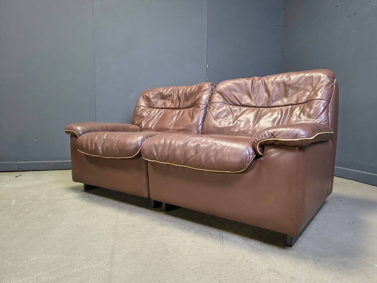 Sofa Set DS66, brown leather, De Sede, Switzerland, 1970s - 330841