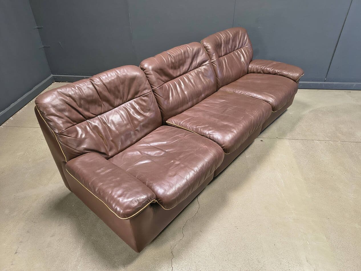 Sofa Set DS66, brown leather, De Sede, Switzerland, 1970s - 330840