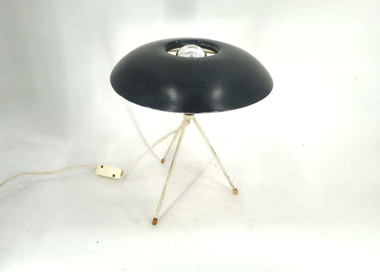 Lampa stołowa, czarny, metal, proj. L. Kalff, Philips, Belgia, lata 50. - 330729