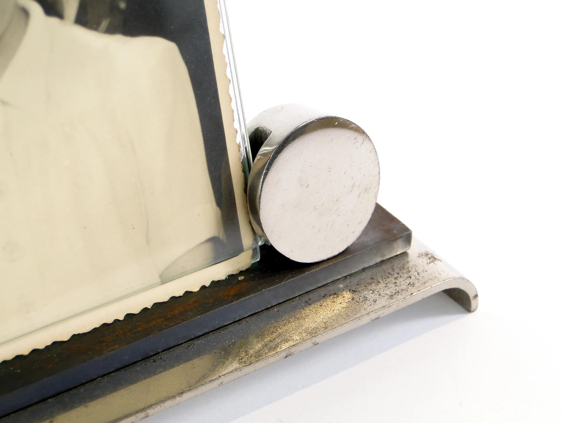 Photo frame Art Deco, silver nickel-plated steel, Poland, 1920s - 24657