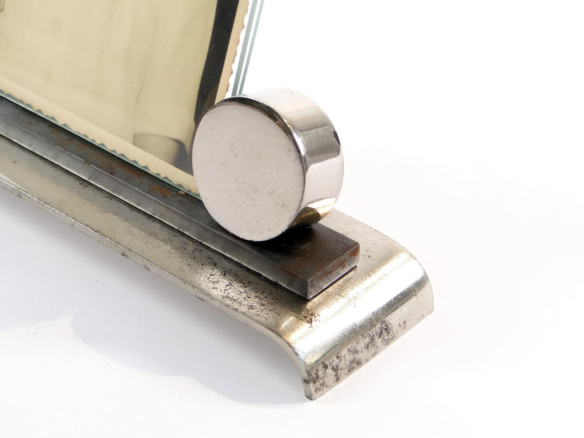 Photo frame Art Deco, silver nickel-plated steel, Poland, 1920s - 24659