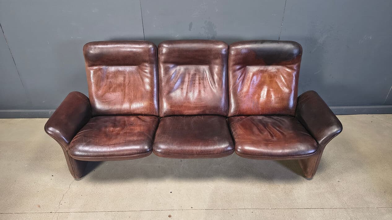 Four-piece sofa set DS 50, brown leather, de Sede, Switzerland, 1970s. - 330563