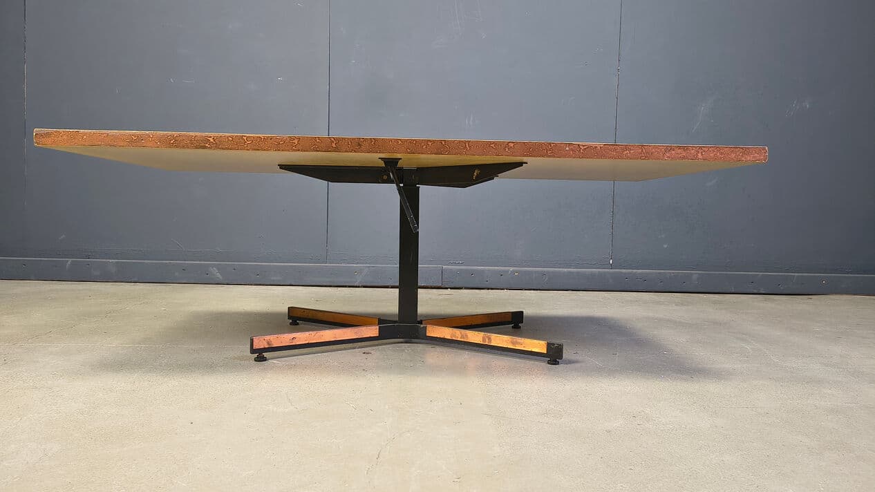Coffee table, brown copper, black steel, Germany, 1970s. - 330538